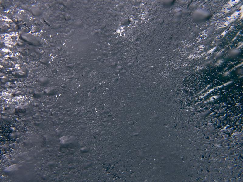 Underwater Reflections: Air Bubbles and Light In Clear Open Water